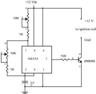 Gambar 10 [6] .  Gnd 4 to ignition coil 2N305532 1100+12 VdcNE55510K132 +12 V132 2 C2 C 81K 1 3761K10K