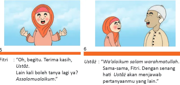 Gambar 1.3 : Anak laki-laki mencium al-Qur’ān.Gambar 1.4 : Anak perempuan membaca al-Qur’ān.