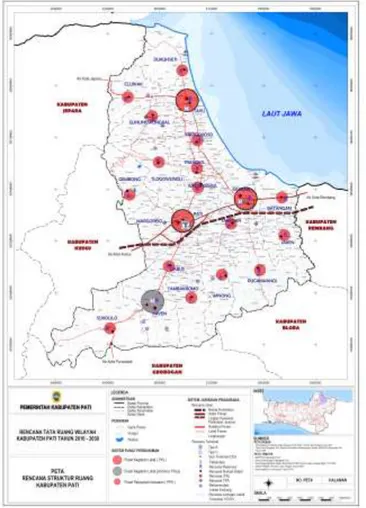 Gambar 3. Peta Rencana Struktur Ruang Kabupaten Pati  Sumber: Peraturan Daerah Rencana Tata Ruang dan Wilayah Kabupaten Pati, 2011 