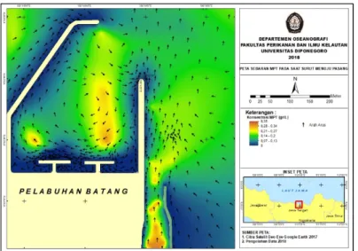 Gambar 9. Peta Sebaran MPT pada saat Surut menuju Pasang di Muara Sungai Sambong 
