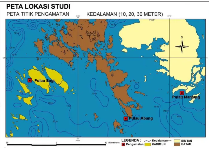 Gambar 1. Peta Lokasi Studi  (Sumber: Bappeda Kep. Riau, 2011)) 