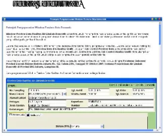 Gambar 11. Window petunjuk pengoperasian 4.3. Sistem Pengamanan Data