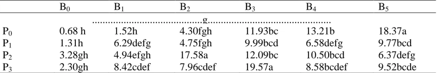 Tabel  2.  Nilai  rataan  interaksi  kombinasi  kompos  T.diversifolia  dan  pupuk  kandang  ayam  dengan  pupuk   SP-36 terhadap bobot kering akar  