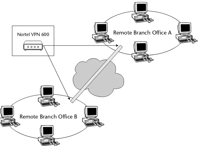 Figure 2-4:Nortel VPN Router 1010, 1050, and 1100 are all excellent solutions for remotebranch offices.