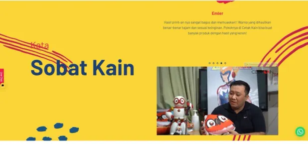 Gambar 3.9. screenshot wajah costumer Ideku   (sumber https://cetakkain.com/) 