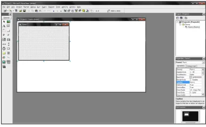 Gambar 2.1 Tampilan awal lembar kerja Microsoft Visual Basic 6.0 