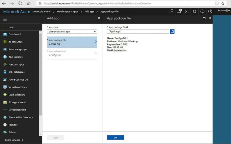 FIGURE 1-9  Adding an .appx package to Microsoft Intune