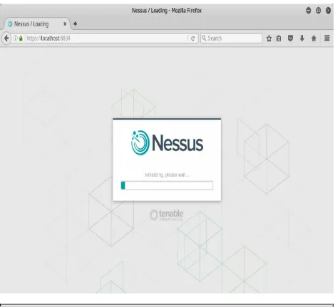 Figure 6-2   View of the initial Nessus loading from a standard web browser