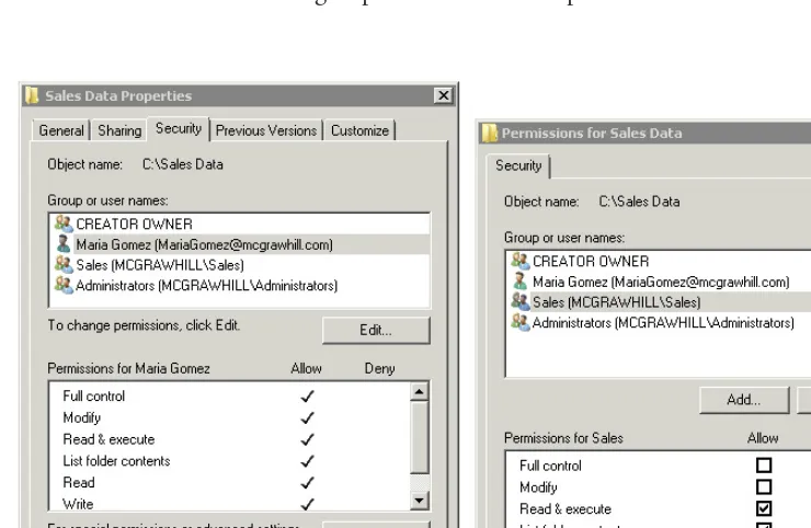 Figure 2-12 Viewing permissions as a DACL