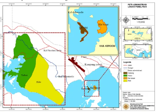 Gambar 1. Peta administrasi lokasi penelitian danau Sentani 