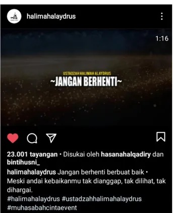 Gambar 4.8 Postingan Video Instagram Ustazah @halimahalaydrus 