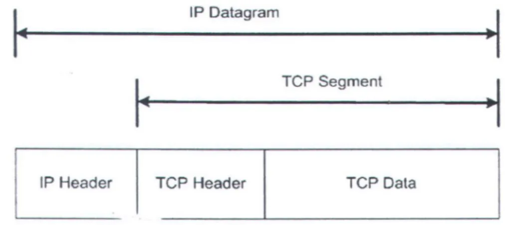 gambar  diatas.  Segment  TCP  dikirim  sebagai  internet  datagram.  IP  Header 