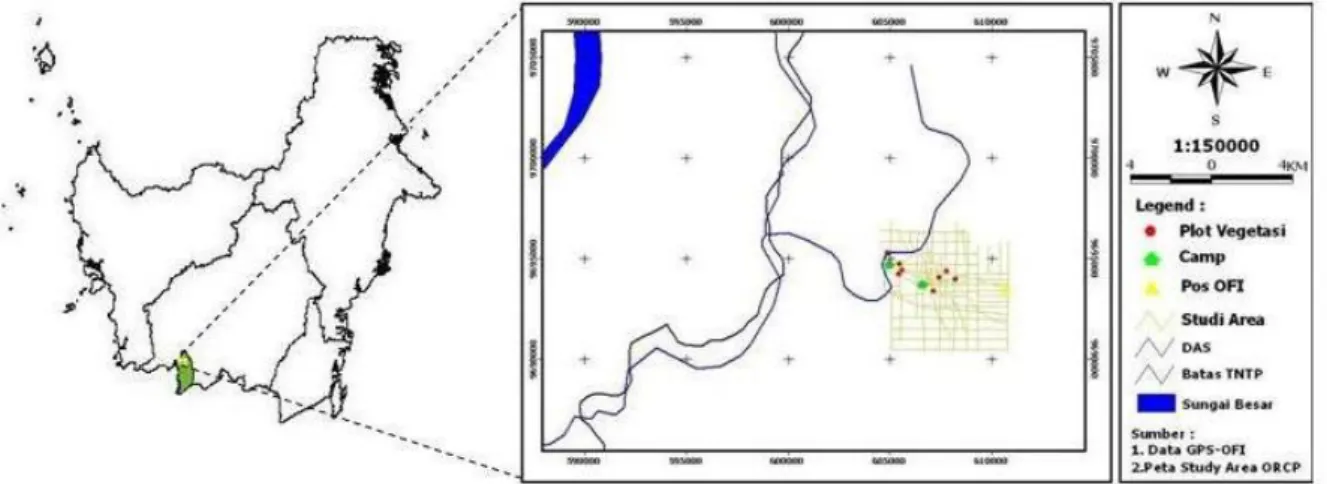 Gambar 1. Peta Stasiun Penelitian Camp Leakey, Taman Nasional Tanjung Puting 