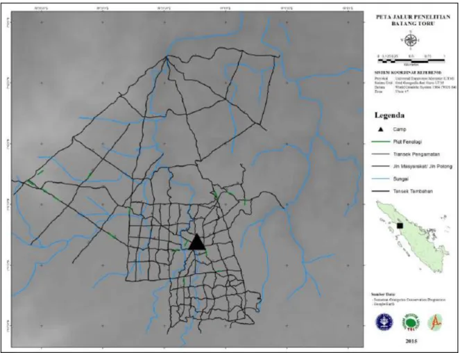 Gambar 1.  Peta Stasiun Riset Yayasan Ekosistem Lestari-Program Konservasi Orangutan Sumatera  Metode Pengumpulan Data 