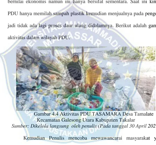Gambar 4.4 Aktivitas PDU TASAMARA Desa Tamalate  Kecamatan Galesong Utara Kabupaten Takalar 
