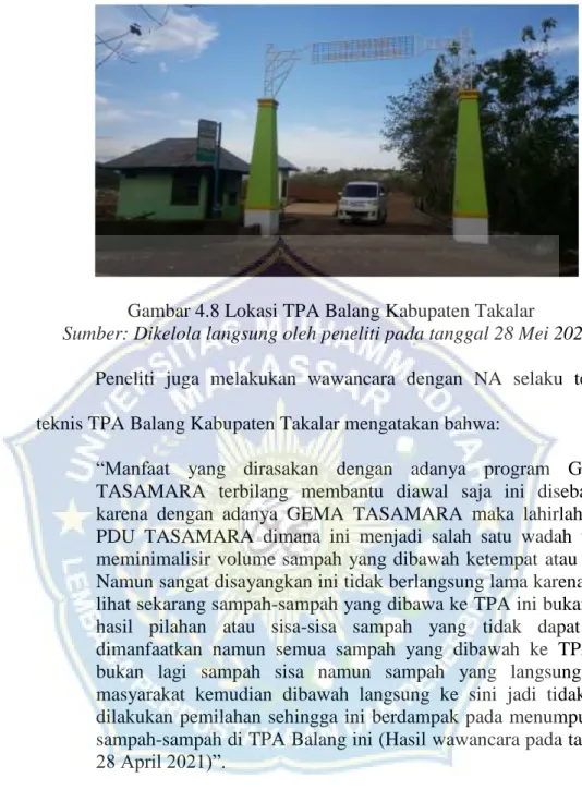 Gambar 4.8 Lokasi TPA Balang Kabupaten Takalar 