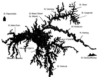 Gambar 1.  Peta Lokasi Penarikan Contoh Sedi- Sedi-men dan Bentik Makroavertebrata. 
