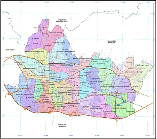 Gambar 2.1.  Peta Administratif Kota Bandung 