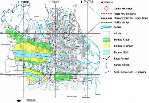 Gambar 1. Kondisi Geologi Wilayah Surabaya (Sumber: Pemerintah Kota Surabaya)