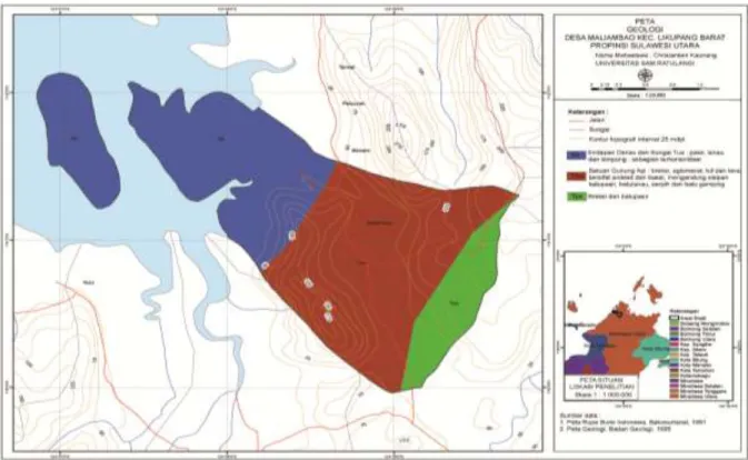 Gambar 2. Peta Geologi Desa Maliambao  Sumber: BP DAS 