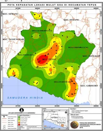 Gambar 7. Peta Kepadatan Lokasi Mulut Goa