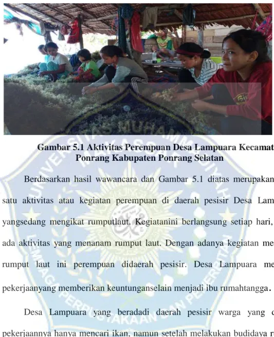 Gambar 5.1 Aktivitas Perempuan Desa Lampuara Kecamatan  Ponrang Kabupaten Ponrang Selatan 