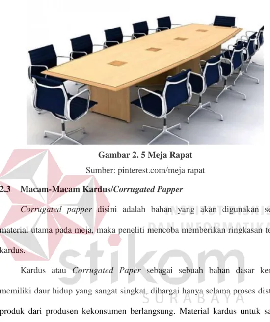 Gambar 2. 5 Meja Rapat  Sumber: pinterest.com/meja rapat  2.3  Macam-Macam Kardus/Corrugated Papper 
