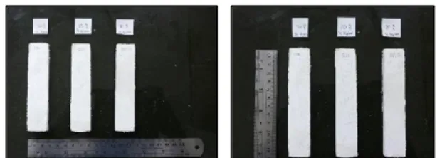 Gambar 1. Spesimen uji lentur yang telah dilepaskan dari cetakan 