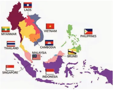 Gambar 3.2 Peta Negara-Negara di Kawasan Asia Tenggara 