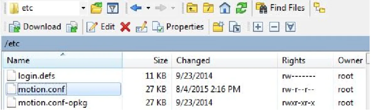 Gambar 12: Letak File Motion.conf