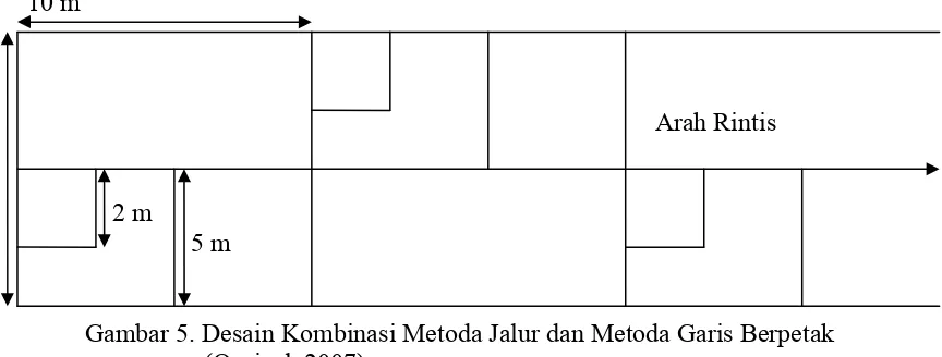 Gambar 5. Desain Kombinasi Metoda Jalur dan Metoda Garis Berpetak 