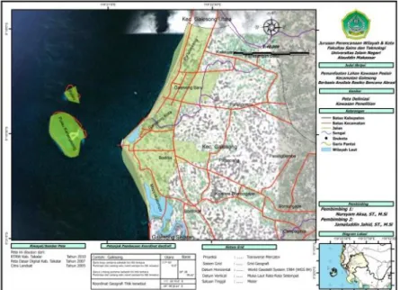 Gambar 1. Peta deliniasi lokasi penelitan  1.   Analisis Penggunaan Lahan 