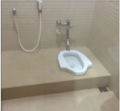 Gambar 6. Toilet jongkok yang dilengkapi  dengan pembilas tubuh dan pembilas toilet 