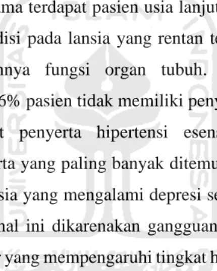 Tabel 4.3  Diagnosis penyerta pada pasien psikiatri lanjut usia di Unit Rawat Inap  Rumah Sakit Jiwa Grhasia Daerah Istimewa Yogyakarta tahun 2018