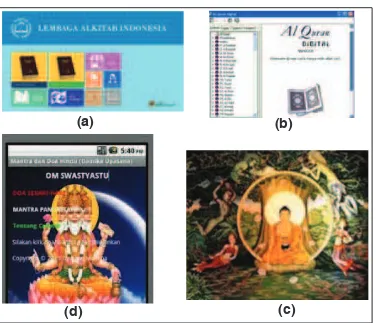 Gambar 4.8 Salah satu modernisasi dalam bidang keagamaan adalah aplikasi dari  kitab suci yang bisa diinstall di komputer dan smartphone.