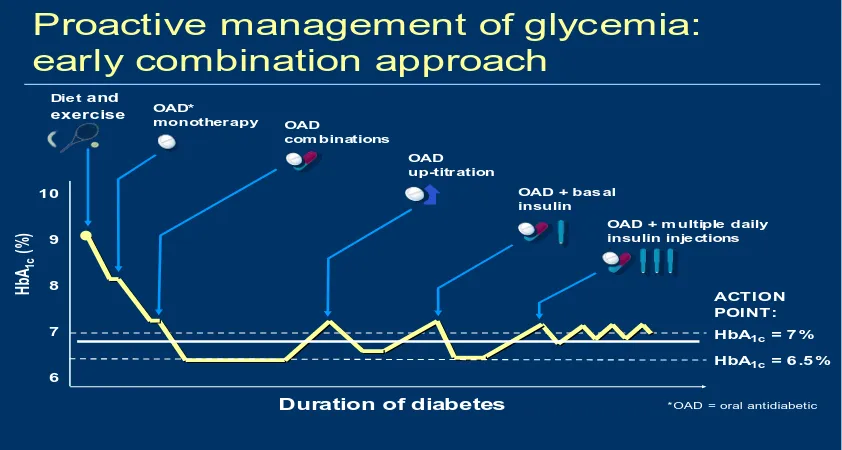 Gambar 2. Skema penggunaan terapi kombinasi obat oral anti diabetes  yang cenderung digunakan relative lebih awal 