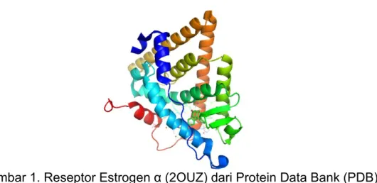 Gambar 1. Reseptor Estrogen α (2OUZ) dari Protein Data Bank (PDB) 
