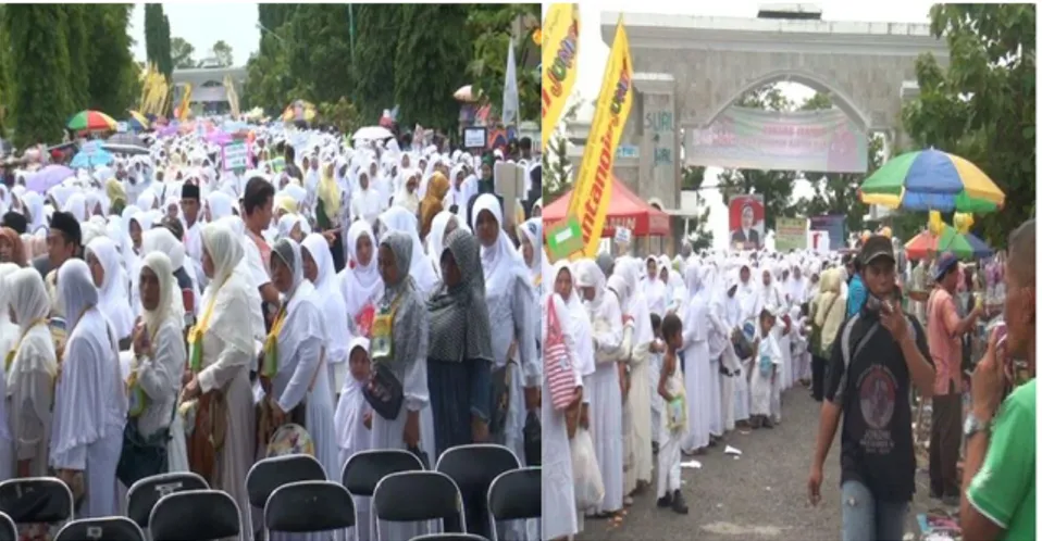Gambar 1 dan 2  diatas ketika Bupati Kabupaten Brebes ikut  turut  serta  menghadiri  kegiatan  praktek  manasik  haji  di  Islamic Centre Brebes