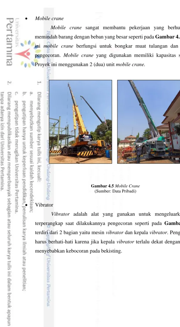 Gambar 4.5 Mobile Crane  (Sumber: Data Pribadi)
