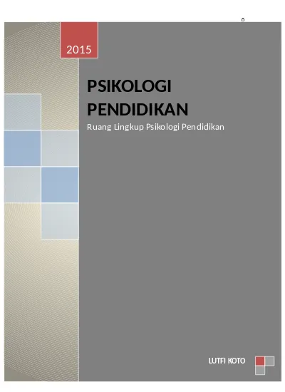 Psi RUANG LINGKUP PSIKOLOGI PENDIDIKAN