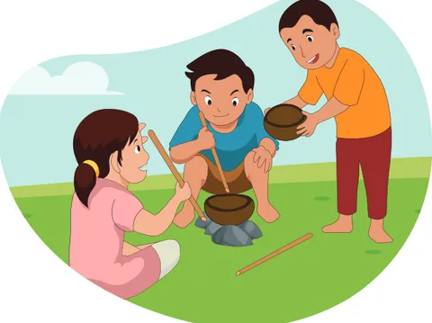 Gambar 2.4 Ilustrasi anak-anak sedang bermain masak-masakan