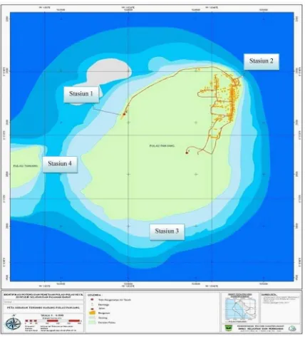 Gambar 1 Peta lokasi stasiun penelitian di pulau panjang