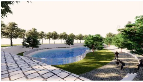 Gambar 44. Kolam Buatan Pada Area Amphitheater 