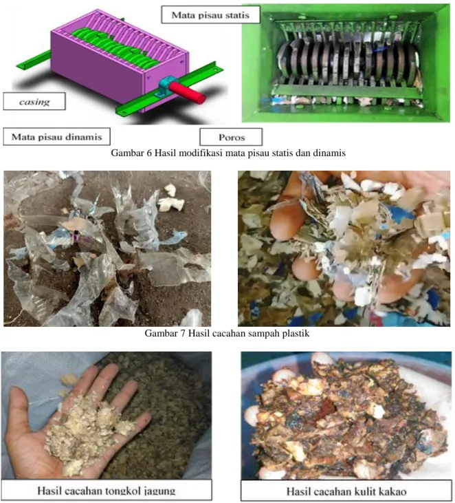 Gambar 7 Hasil cacahan sampah plastik 