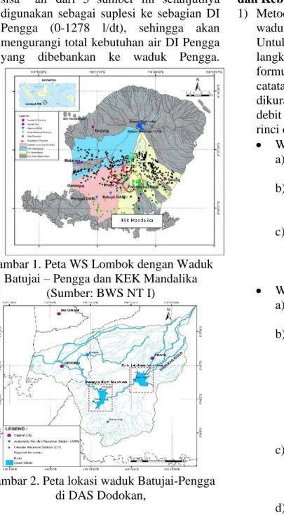 Gambar 1. Peta WS Lombok dengan Waduk  Batujai – Pengga dan KEK Mandalika 