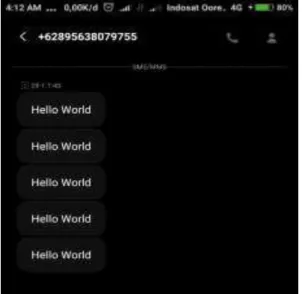 Tabel 6. Hasil pengujian SIM900a GSM Module. 