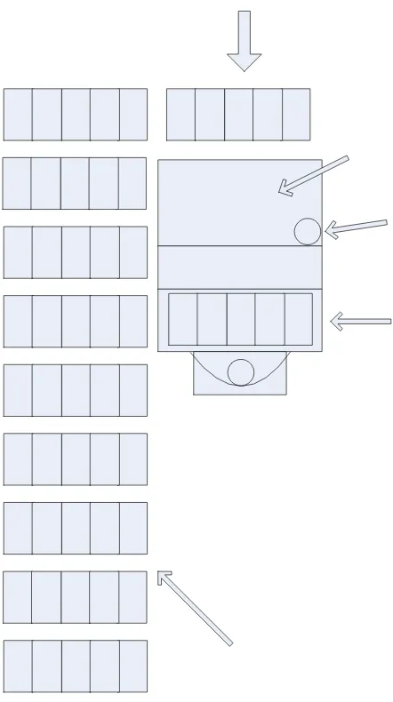Gambar 1. Rancangan Alat Bantu Kereta Sederhana (Tampak Atas) 