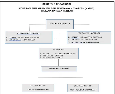 Gambar 3.1. Struktur Organisasi KSPPS Pratama Cahaya Mentari 