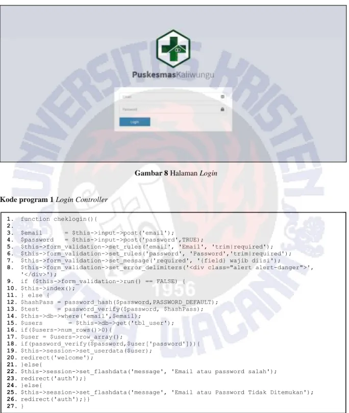 Gambar 8 Halaman Login 