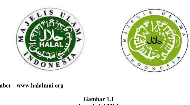 Gambar 1.1 Logo halal MUI 